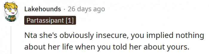 8. She told her about her own relationship, not hers