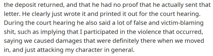 During the hearing, the landlord fabricated evidence:
