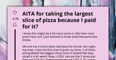 Woman Accused of Greed for Taking Largest Pizza Slices After Paying, Sparks Roommate Resentment