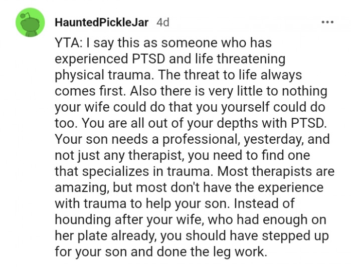 You are all out of your depths with PTSD