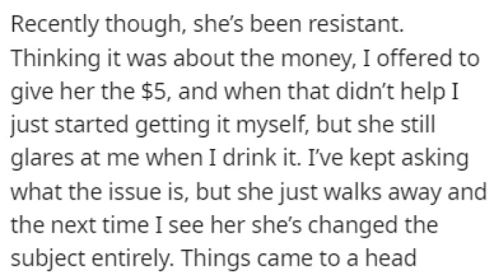 OP Noticed That Lately Her Mom Started Showing Signs That She Doesn't Support Her Lemonade Drinking Habit