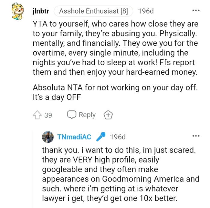 It's a day off, so the OP is not supposed to go to work