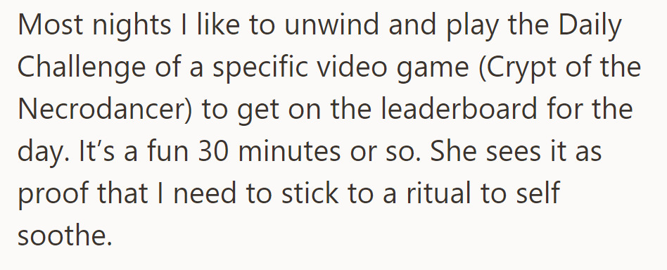 She sees his gaming as self-soothing, but he's secretly training to rule the leaderboard!