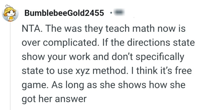 She did show how she got her answer