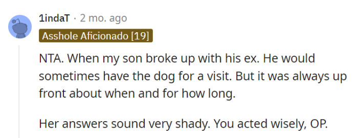 Kudos to OP for their wise actions!