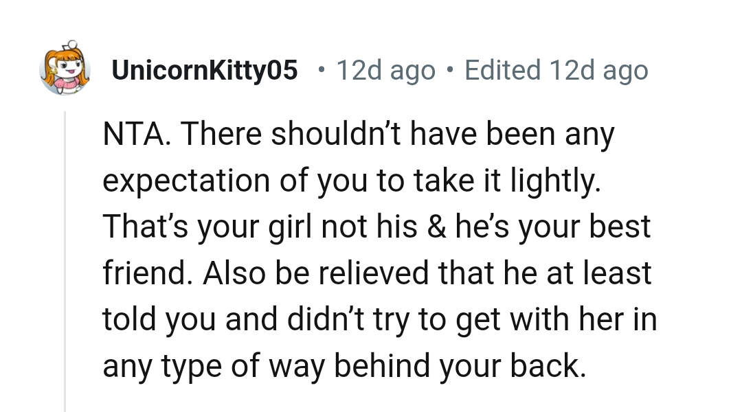 She's the OP's girl, not the best friend's