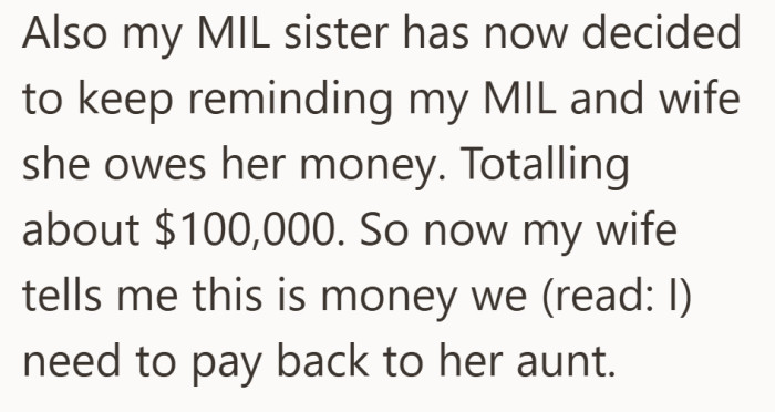 What was borrowed between sisters now feels like a bill handed straight to him.