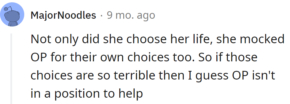 She shouldn't help her