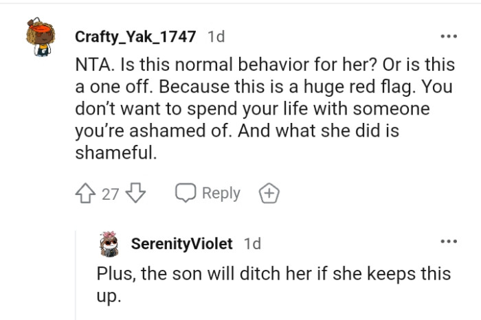 The OP doesn't want to spend his life with someone he's ashamed of