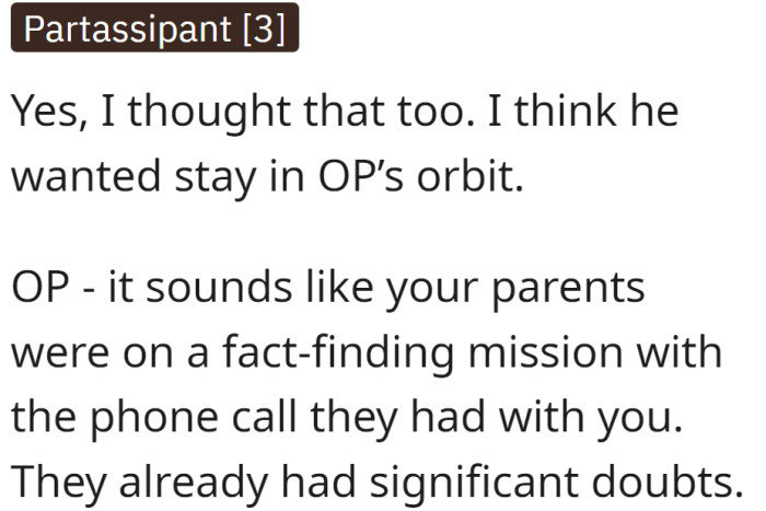 The parents probably already had doubts