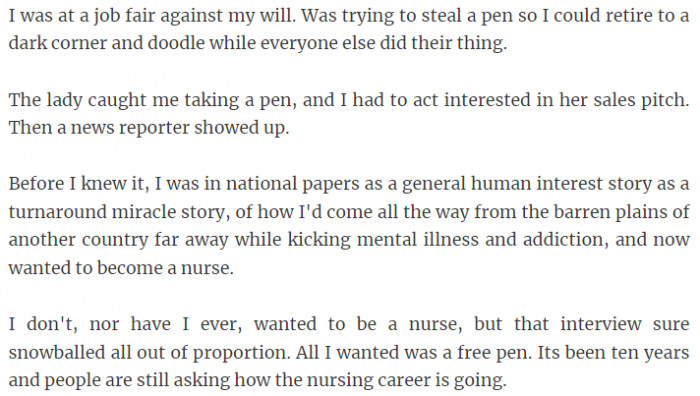 7. All I wanted was a free pen