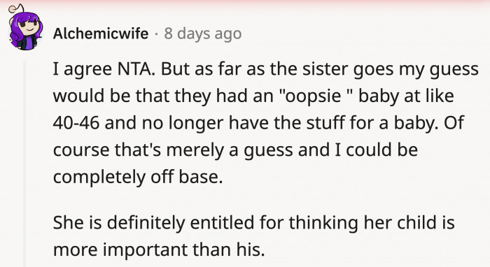This Redditor has a guess as to why OP’s sister is so insistent on throwing a 5th baby shower.