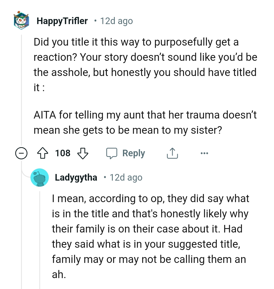 OP's story doesn't sound like she's the AH