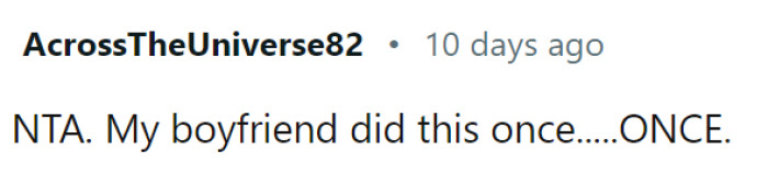 Once. Surprising how he isn't an ex-boyfriend