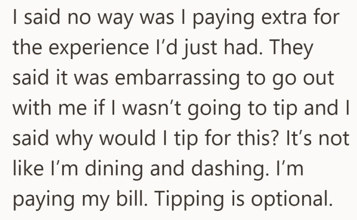 The disagreement shifted from service quality to what kind of behavior is acceptable in public.
