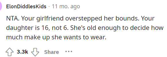 I'm sure that the girlfriend probably was trying to see where the boundaries were or how fat she can push them.