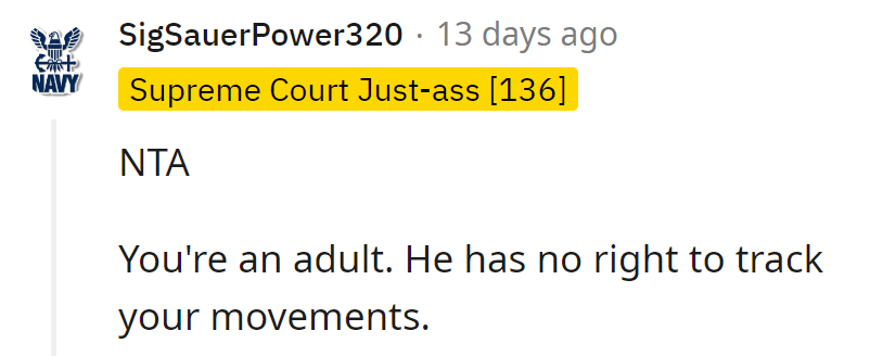 Last time they checked, it's not 'Find My Adult.' Time for Dad to update his tracking settings.
