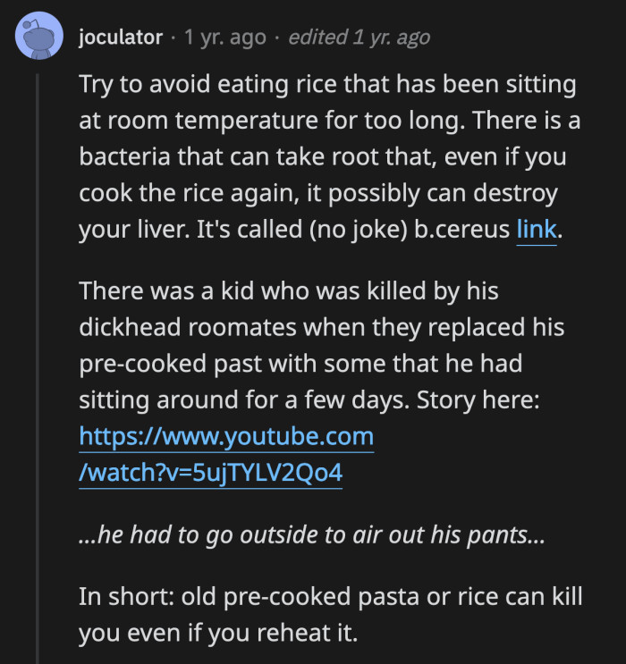 4. Do not risk your life by eating food kept at room temperature for a long time