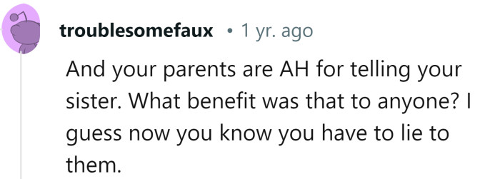 Why would they tell her?