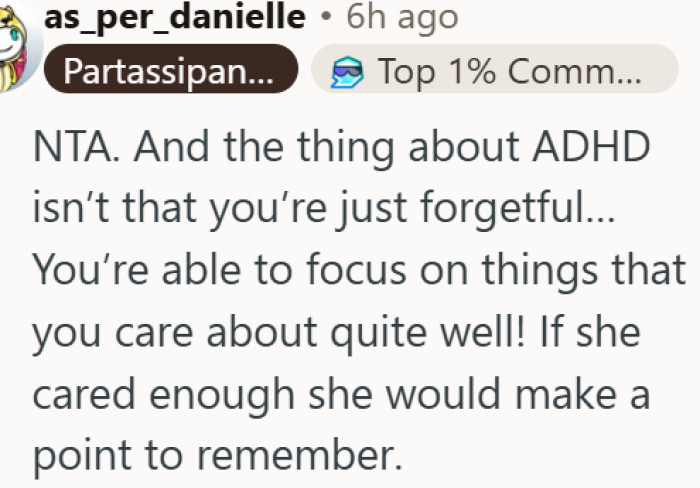 People with ADHD can focus when they truly care, and this situation proves it