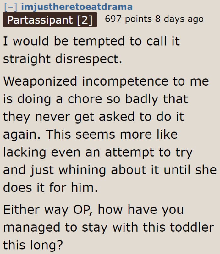 Why is the OP staying with someone so immature?