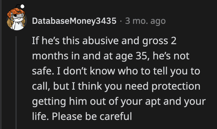 They've been living together for two months, and he has raged at her several times for not waking him up early enough. Throw the entire man away.