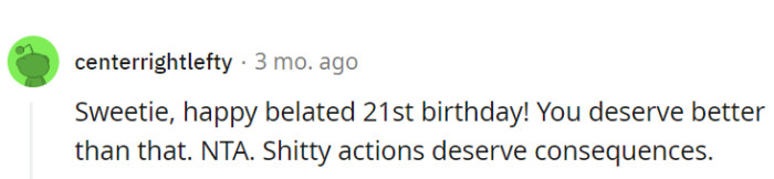 OP deserves much better.