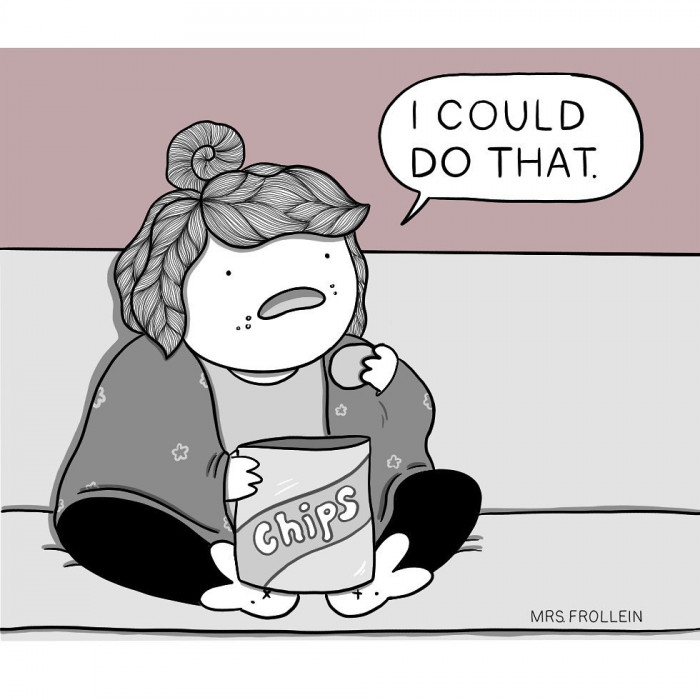 8. Suddenly, a thought strikes you as you watch while eating pizza: maybe you can also perform those impressive ninja moves.