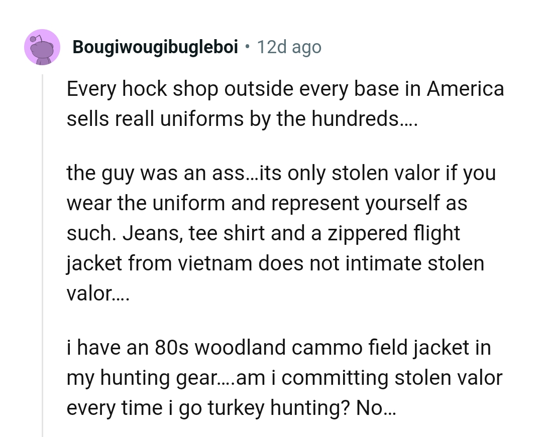 It's only stolen valor if...