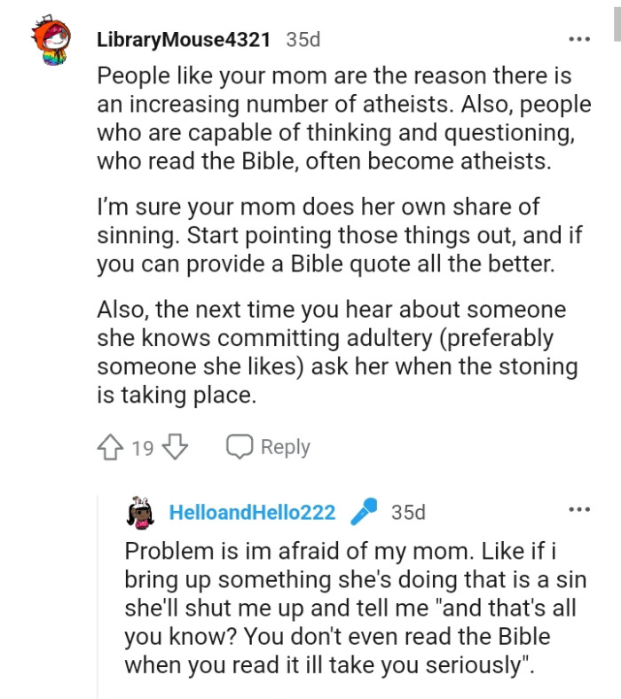 The OP should start pointing things out