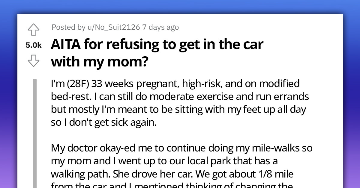 Soon-To-Be-Grandma Leaves Her Heavily Pregnant Daughter Stranded At A Park Without A Phone Over An Argument About Potential Baby Names