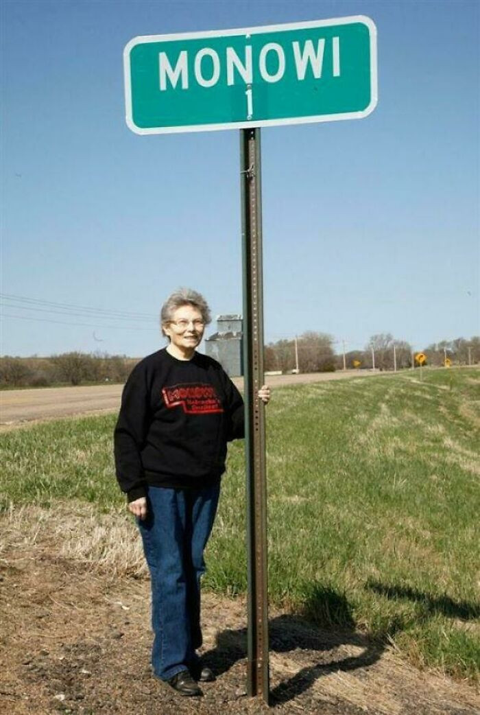 "Monowi, Nebraska, is America’s smallest town with a population of 1. Elsie Eiler, 91, is the mayor, clerk, treasurer, librarian, and bartender."