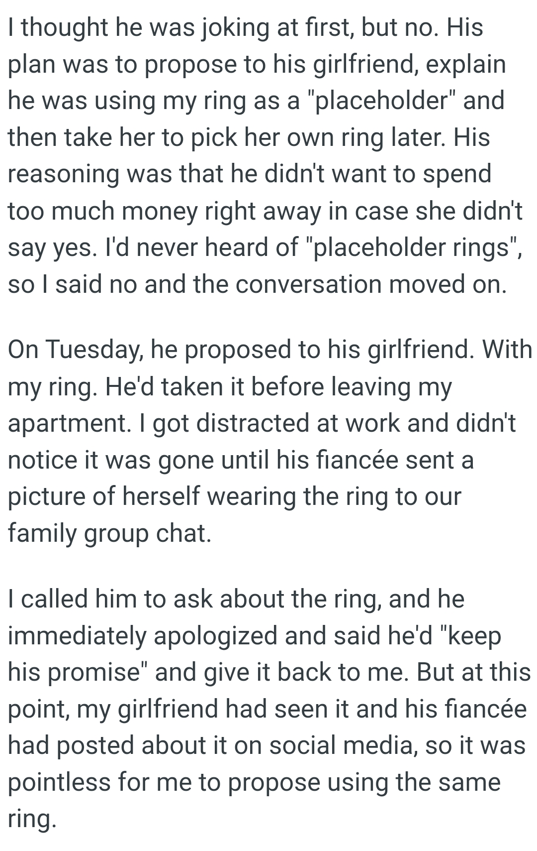 The OP got distracted at work and didn't notice it was gone