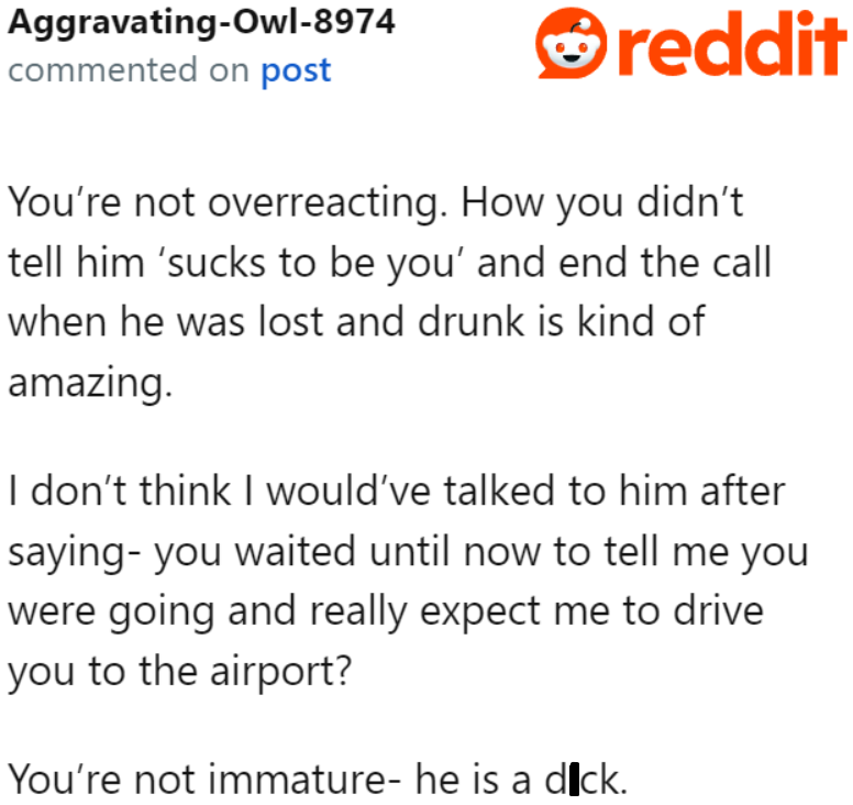 Feeling this way doesn't make the OP immature.