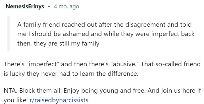 There’s “imperfect” and then there’s “abusive.”