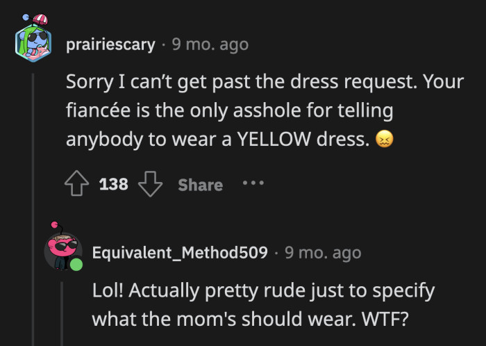 The color of the dress alone could be enough to make anyone feel bad about themselves, as yellow is a hard color to pull off.