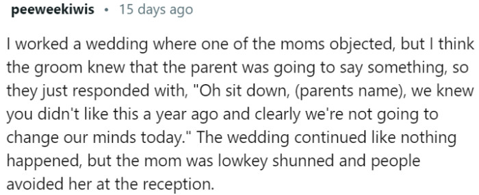 Objecting mom vs. determined couple