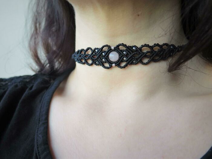 31. I Made This Macrame Choker With Rose Quartz; Let Me Know What You Think!