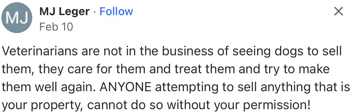 “ANYONE attempting to sell anything that is your property cannot do so without your permission!”