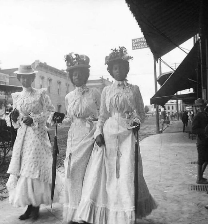 "Three Well Dressed Women Of Marshall, Texas, USA. 1899"