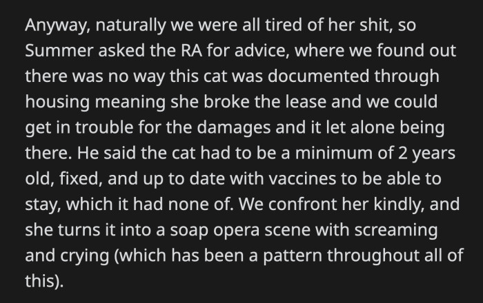 Bee remained a terrible roommate who refused to keep their common areas clean. She left her food open and invited an ant infestation.