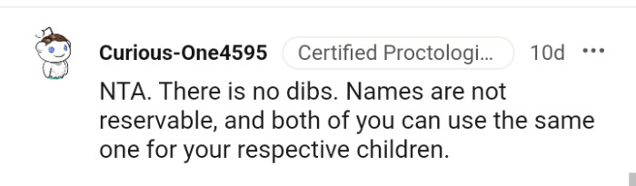 Both of Them Can Use the Name for Their Respective Children