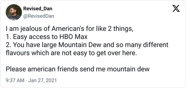 26. Mountain Dew of different flavors