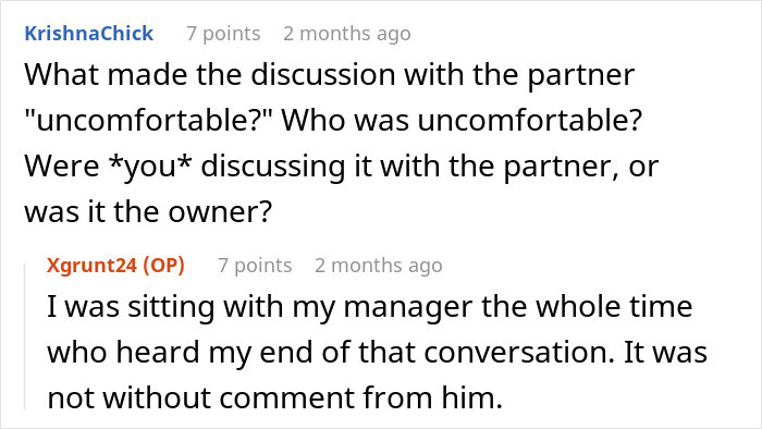 It was not without comment from him