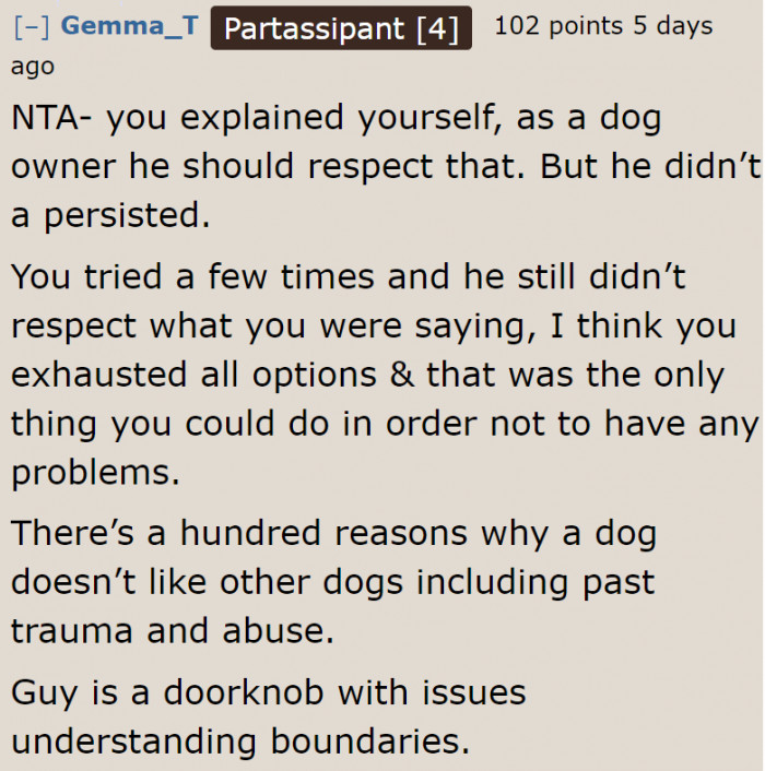 The community agrees that she did the right thing.