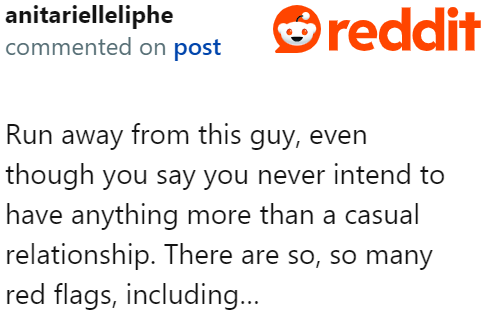 The top commenter told the OP to move on from this guy.