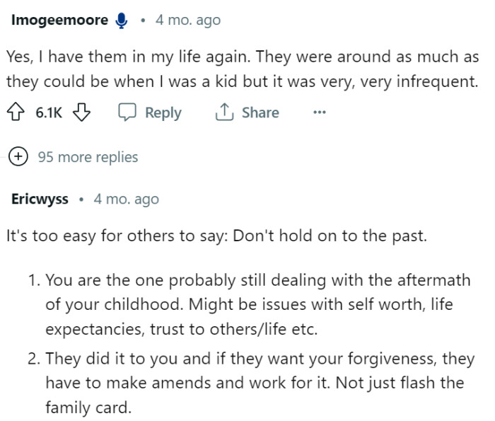 The axe forgets, but the tree remembers...