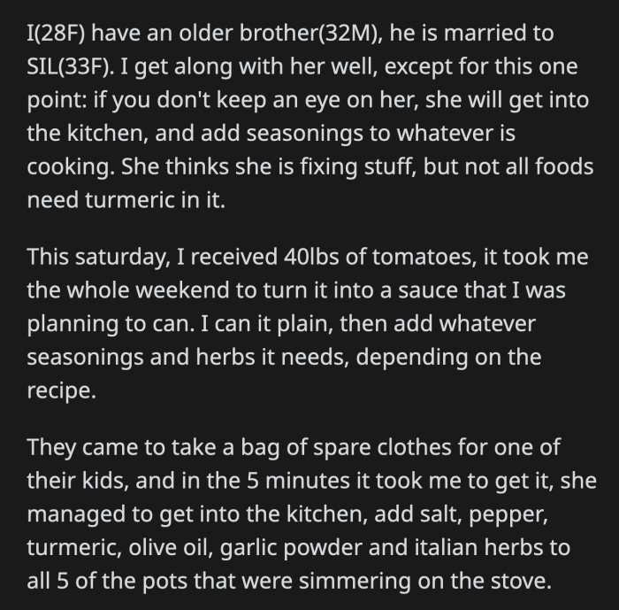 Her SIL tried to apologize but OP ignored her