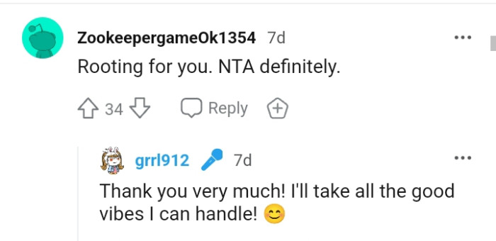 This Redditor is rooting for the OP