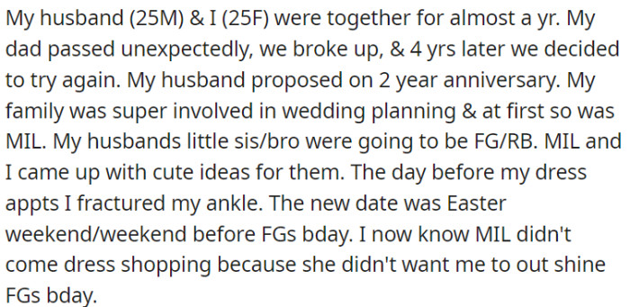 A pair separated following a year of dating due to a family tragedy. However, they reconciled and, four years later, are now planning a wedding